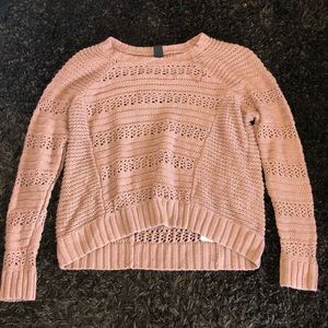 Purple high low knit sweater